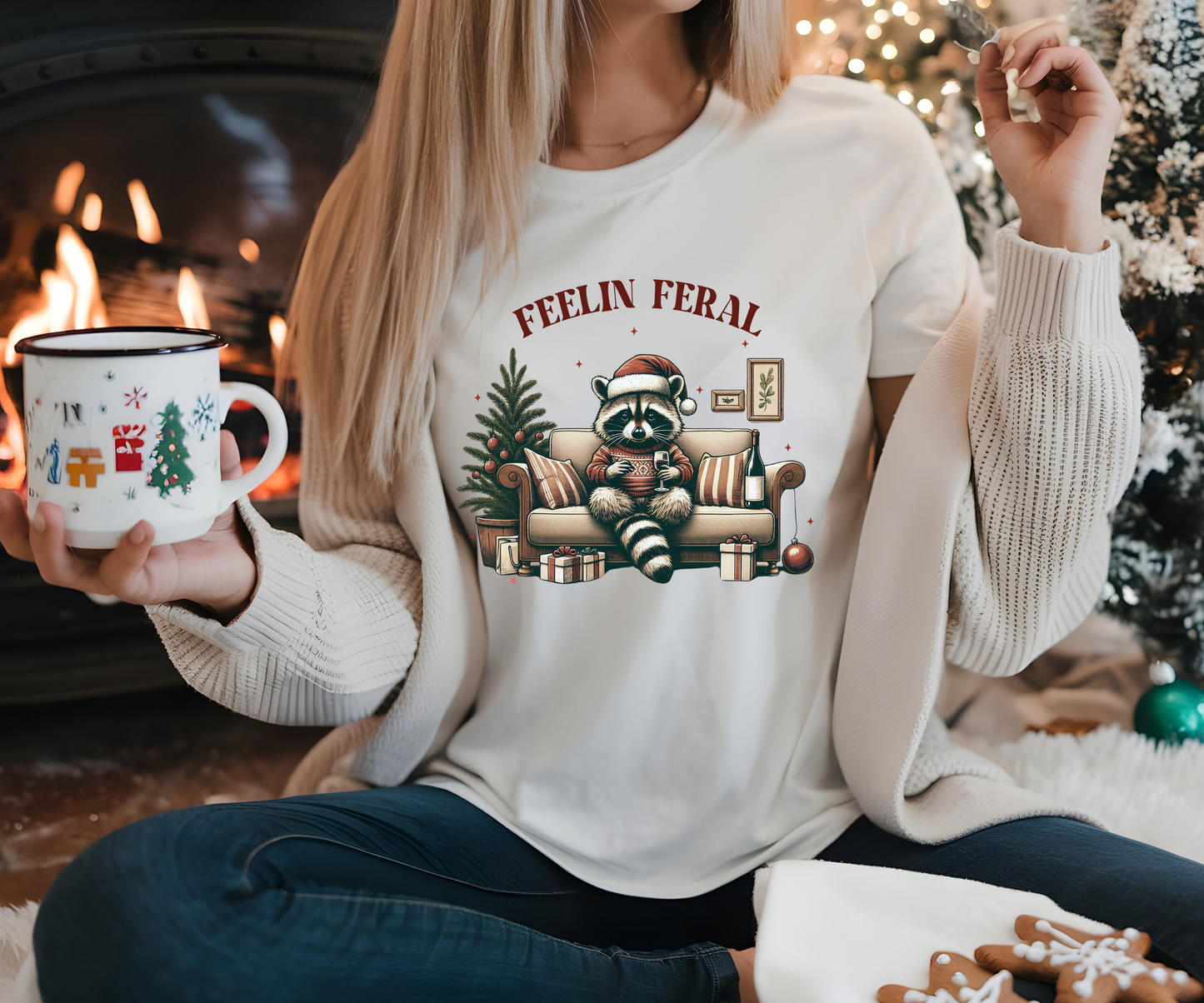 Women's Funny Christmas T-Shirt | Jolly Christmas Shirt | Graphic Tees